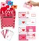 4E's Novelty 28 Pcs Valentines Mailbox with Cards for Kids - DIY Valentine Card Mailbox Envelope Design Box Kit Gift Party Favors with 28 Cards, Valentines Boxes for Kids Fun for Classroom Exchange